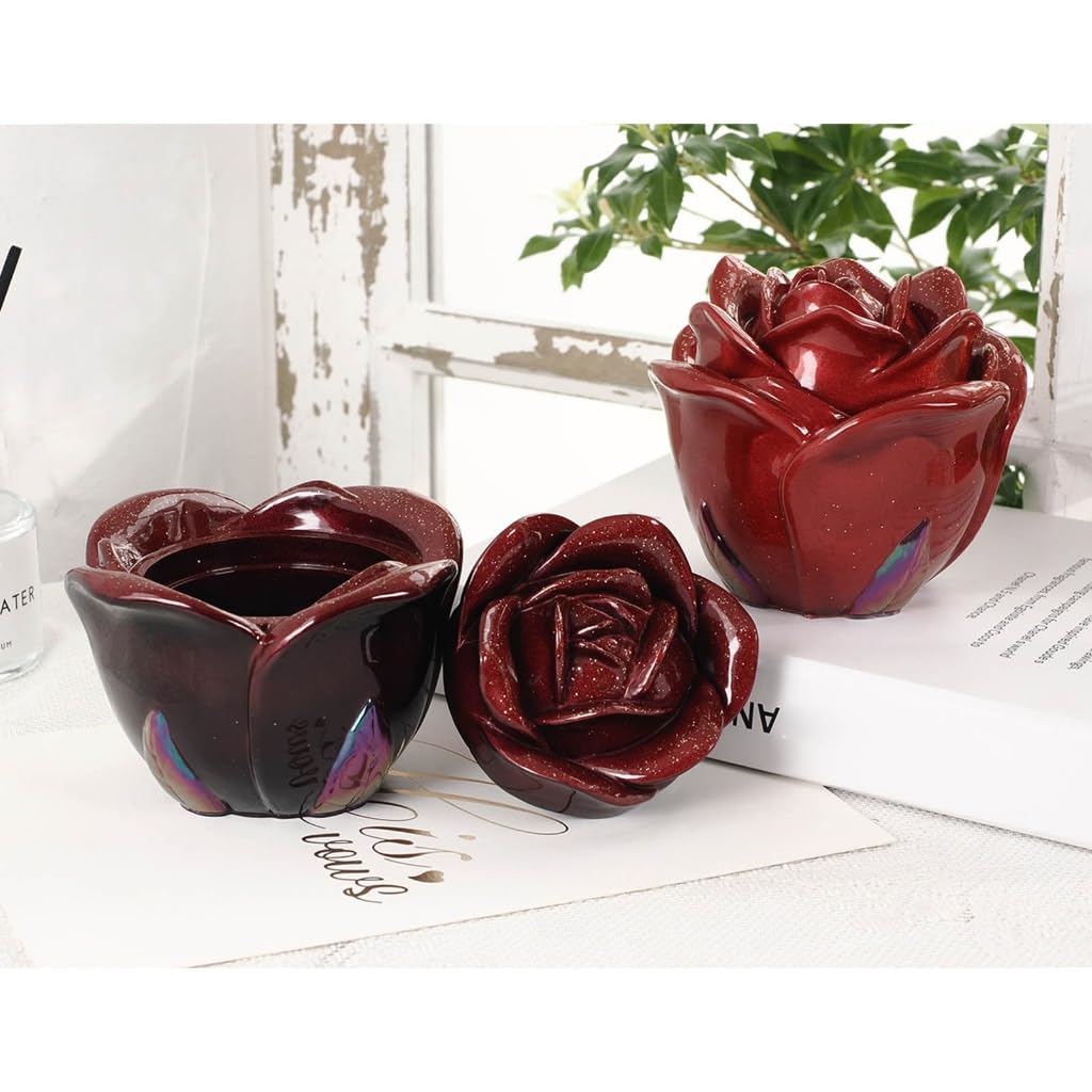Amazon.co.jp: DIYSクリスタルエポキシ樹脂型バラの花のジュエリー